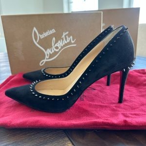 Christian Louboutin Anjalina 85 Veau Velours Black